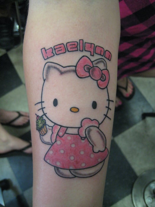 Hình xăm hello kitty dễ thương