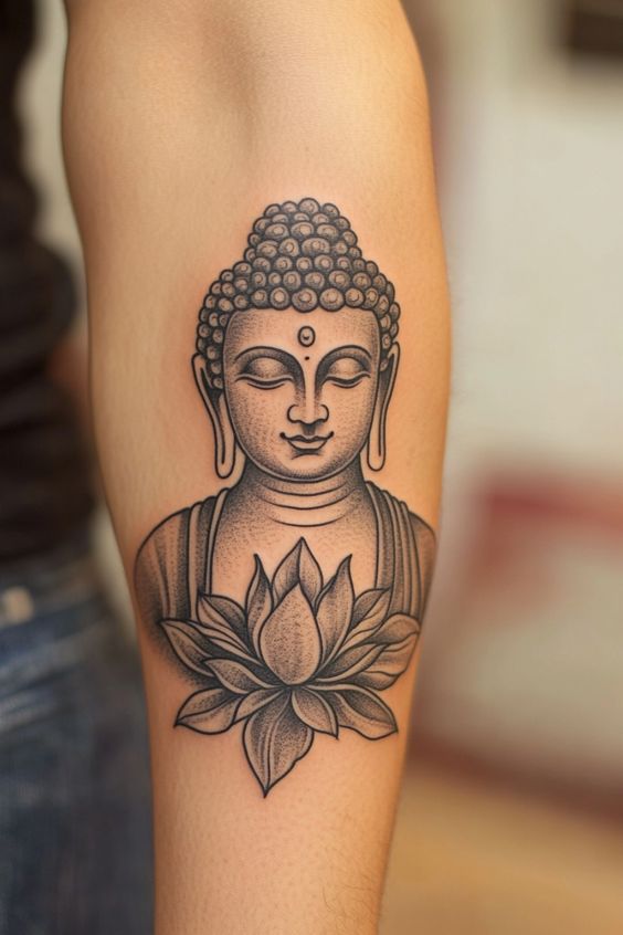 Hình xăm tâm linh tattoo tượng Phật đẹp