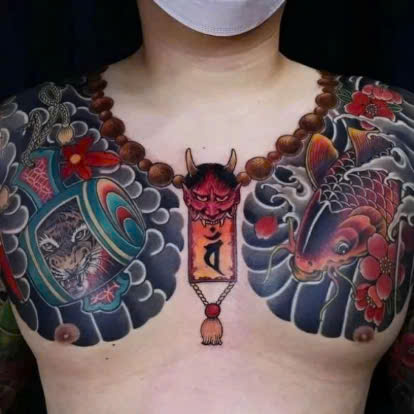 Tattoo full ngực với thiết kế nổi bật và ấn tượng