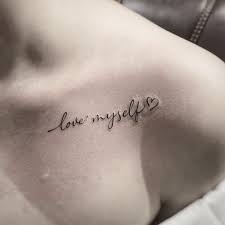 hình xăm love myself đẹp trước ngực